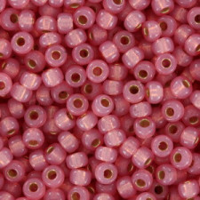 Miyuki rocailles Perlen 8/0 - Duracoat silver lined dyed pink 8-4237